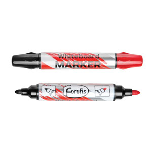 Whiteboard marker dual tip red&black, bullet tip FOROFIS