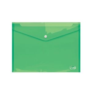 Envelope plastic A4 FOROFIS w/button 0.16mm (transparent green) PP