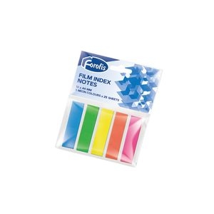 Plastikāta līmlapiņas-indeksi FOROFIS 5 neona krāsas x 25lp. 45x12mm