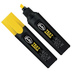 Text marker yellow chisel tip 1-5mm black barrel FOROFIS