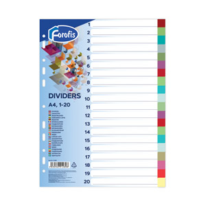 Dividers A4 20col. 0.13mm FOROFIS