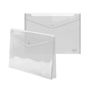 Envelope plastic A4 FOROFIS w/button 0.35mm (transparent clear) PP