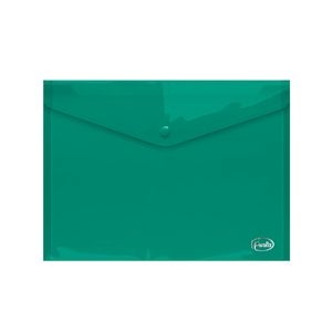 Envelope plastic A4 FOROFIS w/button 0.16mm (green) PP