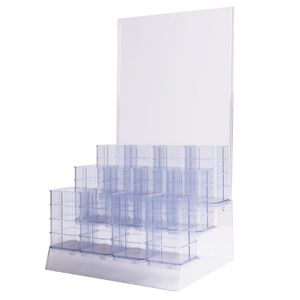 Pen rack with A4 Poster (plastic) for paper size 297x210mm Clear