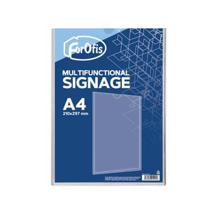 Multifunctional signage Vertical A4 (plastic) for paper size 210x297mm Clear