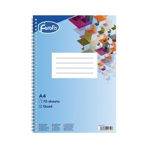 Notebook A4 squared 70sh. spiral bound FOROFIS