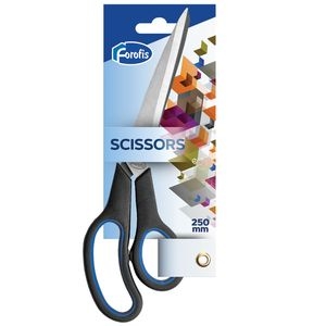 Scissors FOROFIS 250mm HOME USE w/soft rubber (green handles)