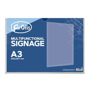 Multifunctional signage Horizontal A3 (plastic) for paper size 420x297mm Clear