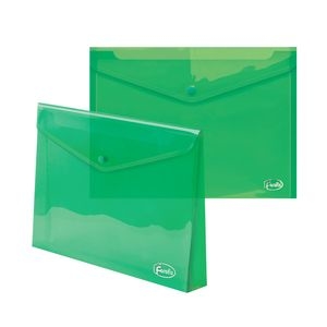 Envelope plastic A4 FOROFIS w/button 0.35mm (transparent green) PP