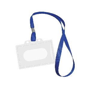 Name badge FOROFIS (hard plastic) 55x90mm with blue lanyard 42cm (polyester)