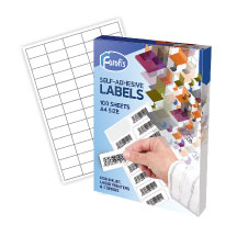Self-adhesive white labels