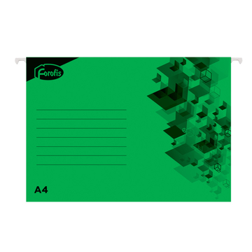 Папка подвесная для картотеки A4 FOROFIS из картона (зеленая), толщина 200г/м2