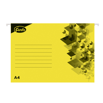 Папка подвесная для картотеки A4 FOROFIS из картона (желтая), толщина 200г/м2