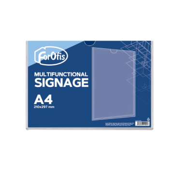 Multifunctional signage Horizontal A4 (plastic) for paper size 210x297mm Clear