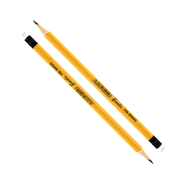 Простой карандаш HB FOROFIS деревянный, заточенный, с ластиком, желтый, в картонной коробке