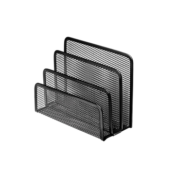 Подставка для бумаг FOROFIS (метал. сетка) 17.8x7.6x12cм (черная)