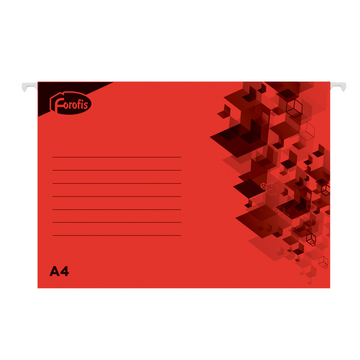 Папка подвесная для картотеки A4 FOROFIS из картона (красная), толщина 200г/м2