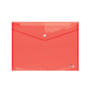 Папка-конверт А4 FOROFIS с кнопкой 0.16мм (прозрачная красная) ПП